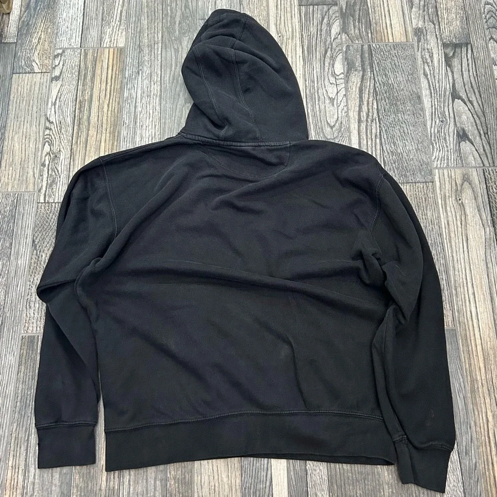 🔥🔥Vintage NIKE Essential Black Embroidered Swoosh‎ Hoodie Men Sz Lg - GUC